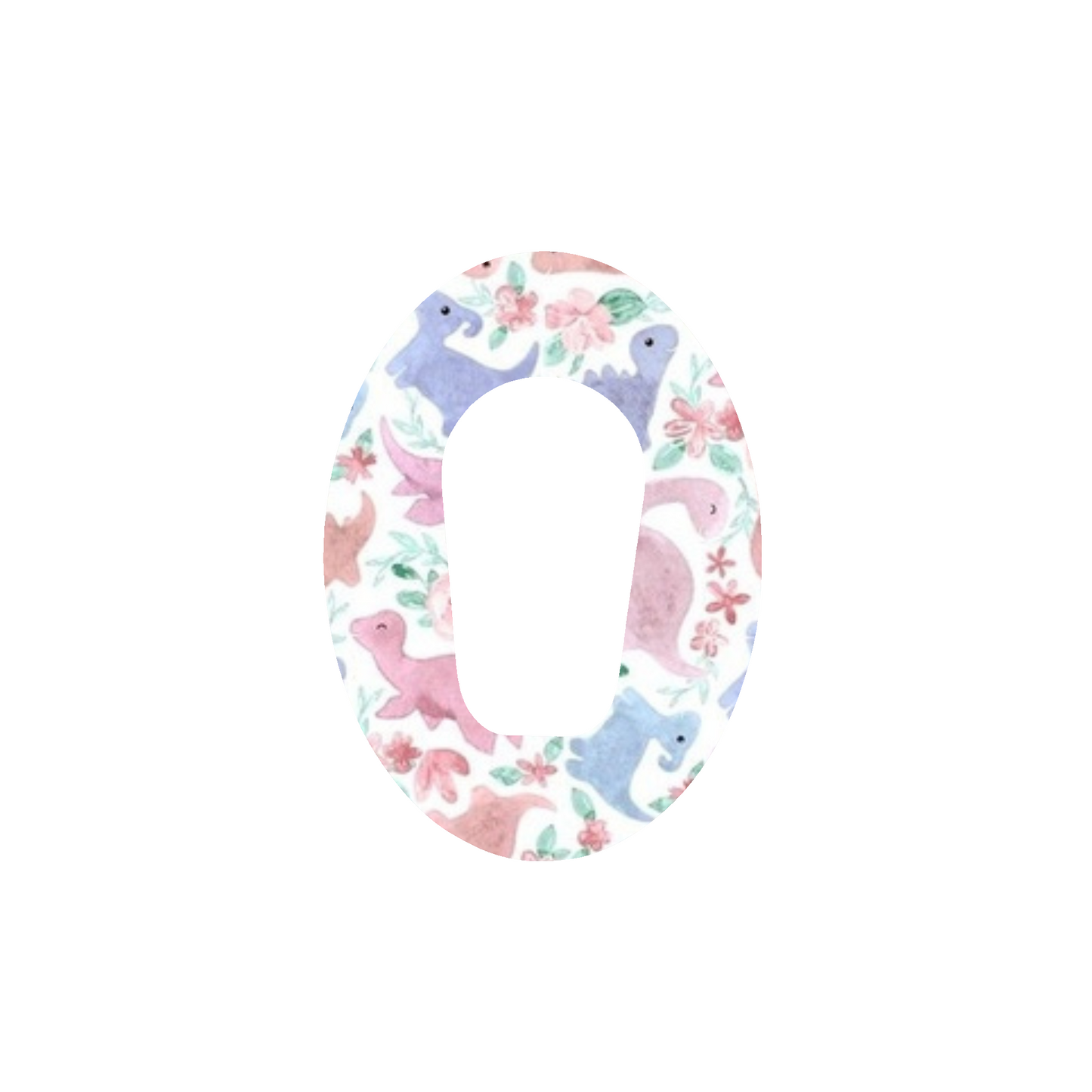 Pink and Purple Dinosaur CGM Adhesive Patch