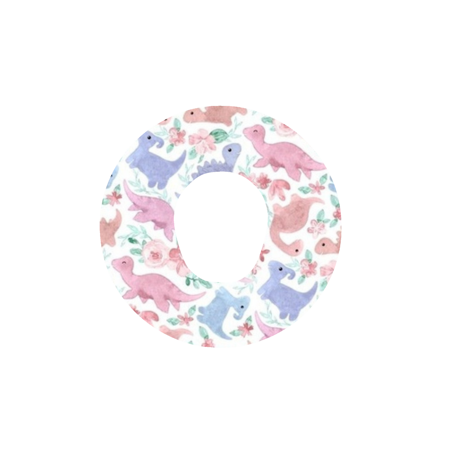 Pink and Purple Dinosaur CGM Adhesive Patch